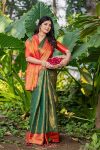 BioEarths Women’s Banarsi Silk With Gold-Toned Zari Jacquard Work Saree 4