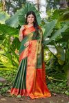 BioEarths Women’s Banarsi Silk With Gold-Toned Zari Jacquard Work Saree 4